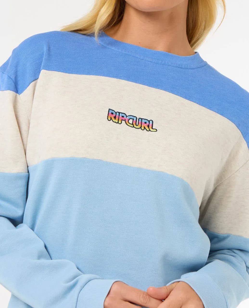 Дамска Блуза Rip Curl LAS DALIAS COLOURBLOCK CREW OATMEAL MARLE — снимка 2