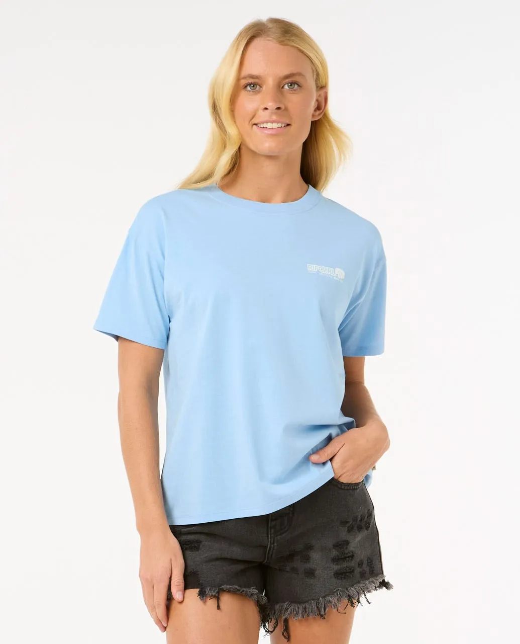 Дамска Тениска Rip Curl OCEAN TECH RELAXED TEE MID BLUE
