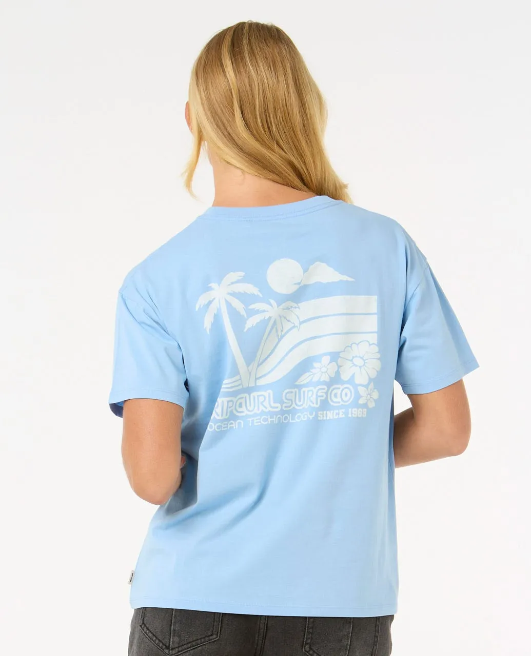 Дамска Тениска Rip Curl OCEAN TECH RELAXED TEE MID BLUE — снимка 3