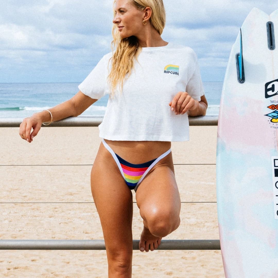 Дамски Бански Rip Curl SURF STRIPE CHEEKY DARK NAVY — view 4