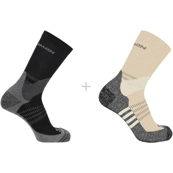 Туристически Чорапи Salomon X ULTRA ACCESS CREW 2-PACK R+L BLEACHED SAND-BLACK