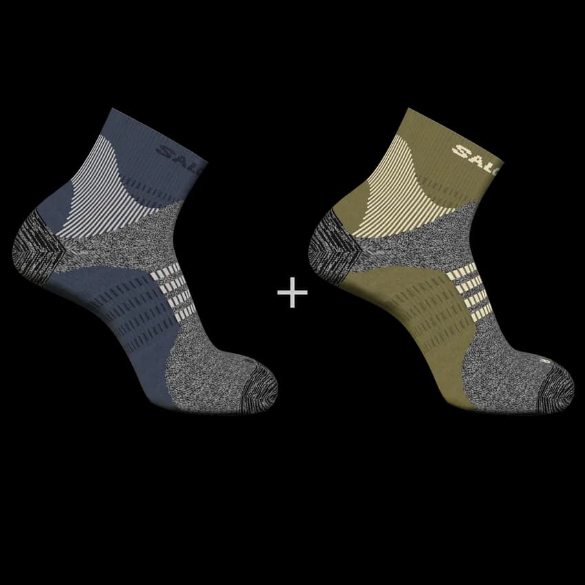 Туристически Чорапи Salomon X ULTRA ACCESS QUARTER 2 R+L Gothic Olive/Grisaille