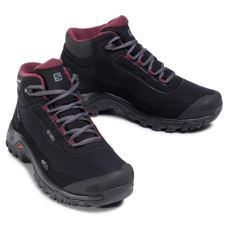 Дамски Зимни Обувки Salomon SHELTER CS WP W BK/EBONY/WINETASTI — снимка 2