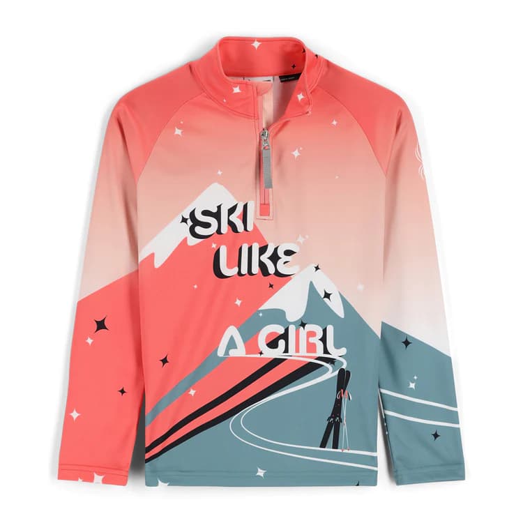 Детска блуза Spyder K ZIP T-NECK SURFACE WHITE