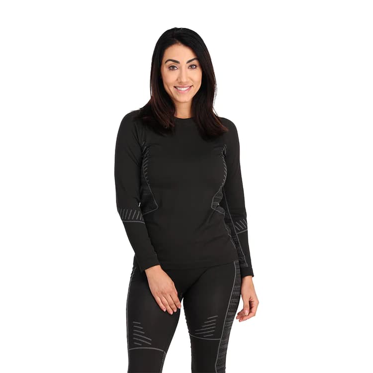 Дамско Термобельо Блуза Spyder W BASELAYER TOP MOMENTUM BLACK — снимка 2