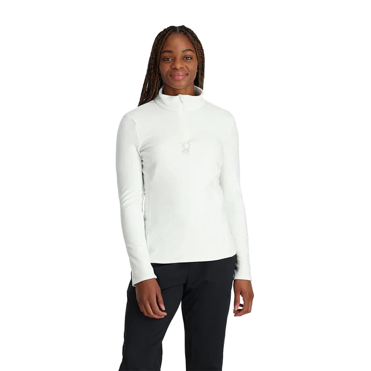 Дамска блуза с цип Spyder W SHIMMER BUG 1/2 ZIP WHITE