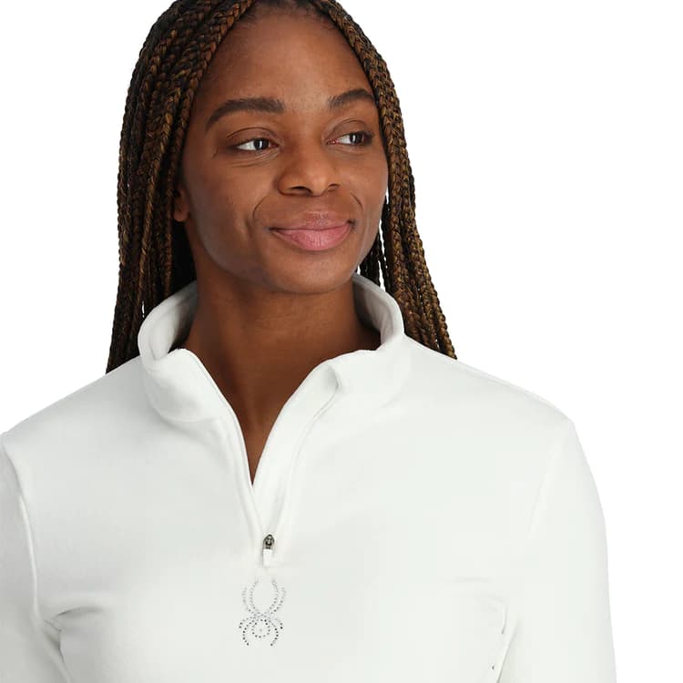 Дамска блуза с цип Spyder W SHIMMER BUG 1/2 ZIP WHITE — снимка 3