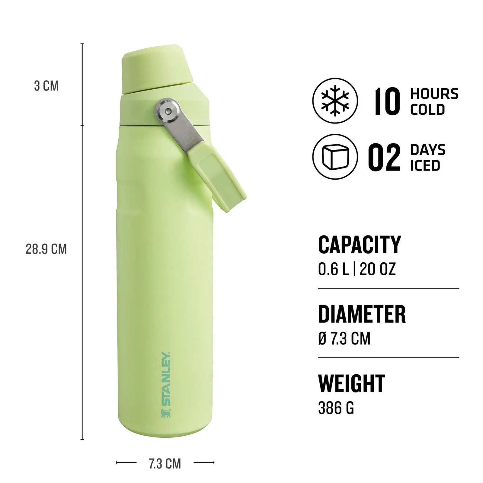 Термос STANLEY The Aerolight™ IceFlow™ Water Bottle Fast Flow 0.6L / 20oz Citron — view 3