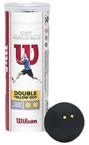 Топки за скуош WILSON STAFF SQUASH 3 BALL TUBE DB YEL DOT — снимка 2