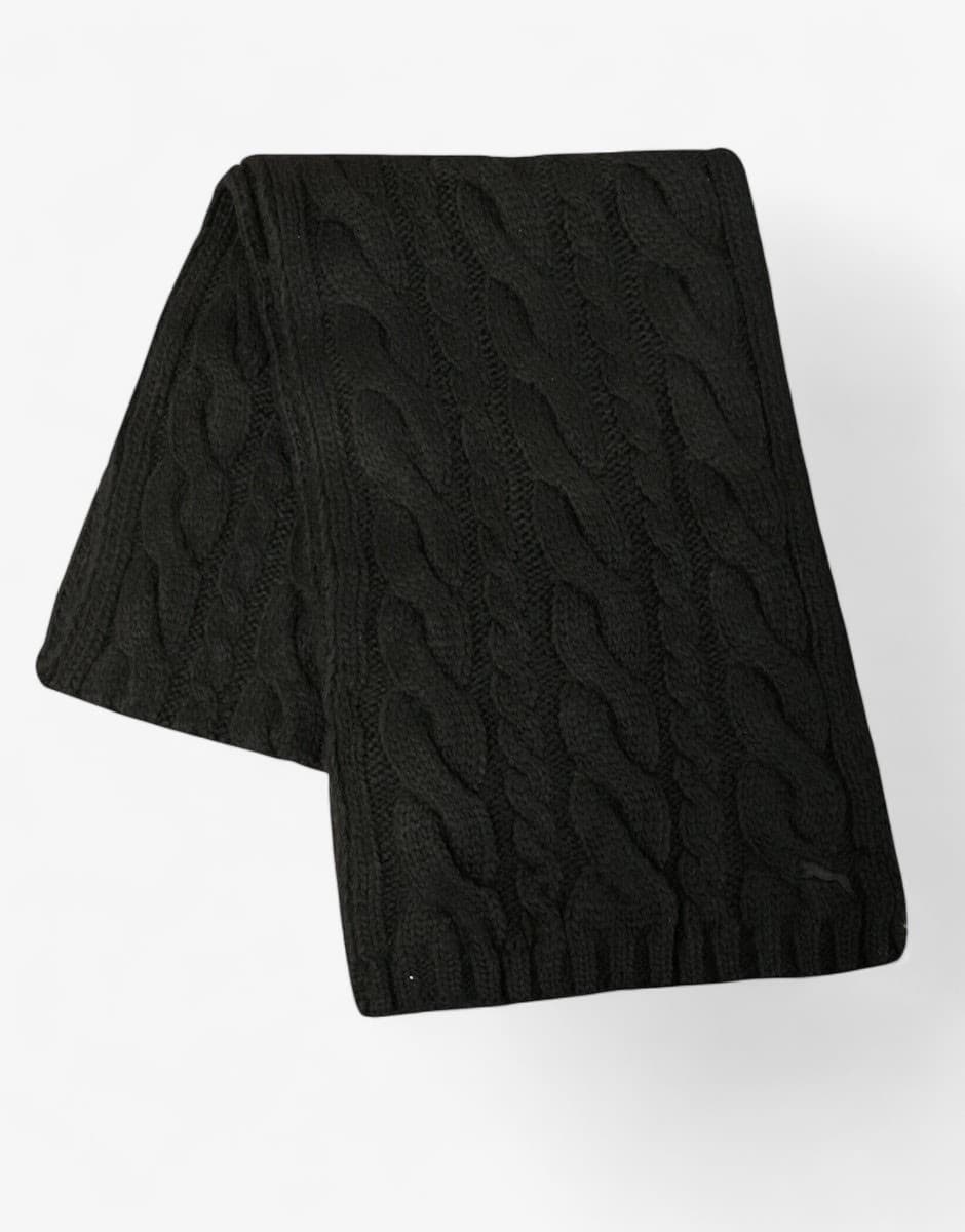 PUMA Dave Cable Knit Scarf Black — view 2