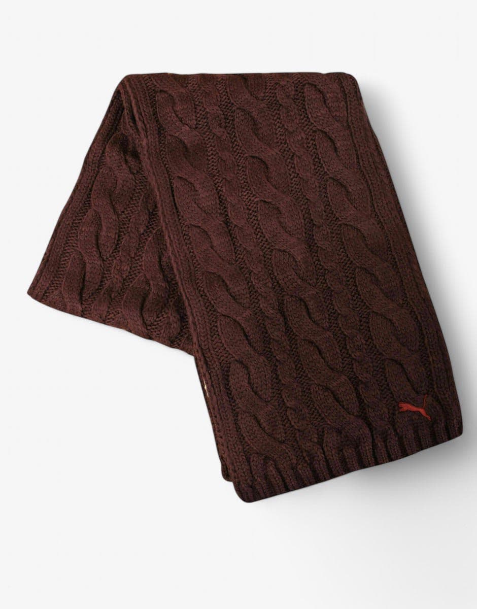 PUMA Dave Cable Knit Scarf Bordo — снимка 2