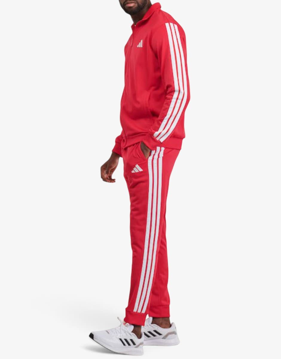 ADIDAS Basic 3-stripes Trefoil Track Suit Red/White — снимка 3