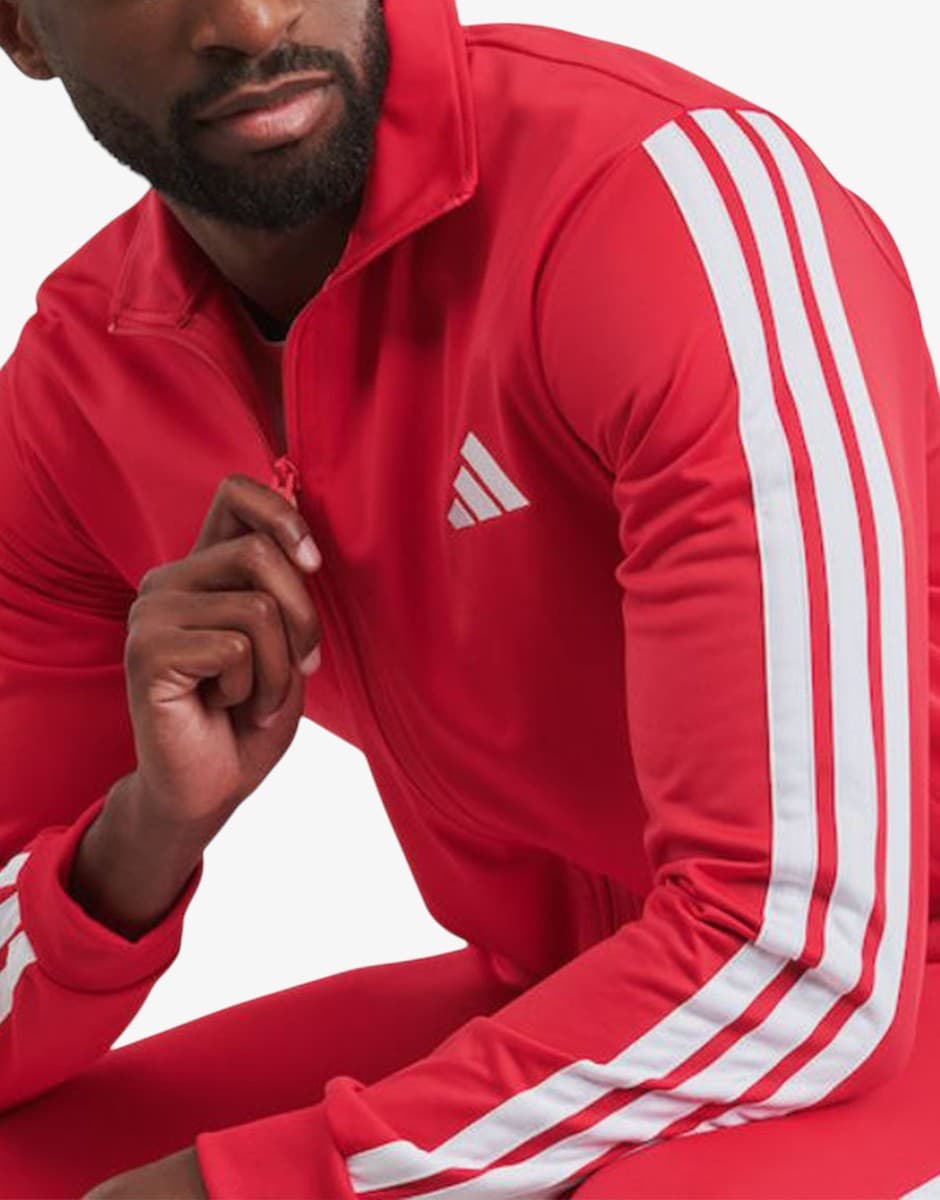 ADIDAS Basic 3-stripes Trefoil Track Suit Red/White — снимка 4