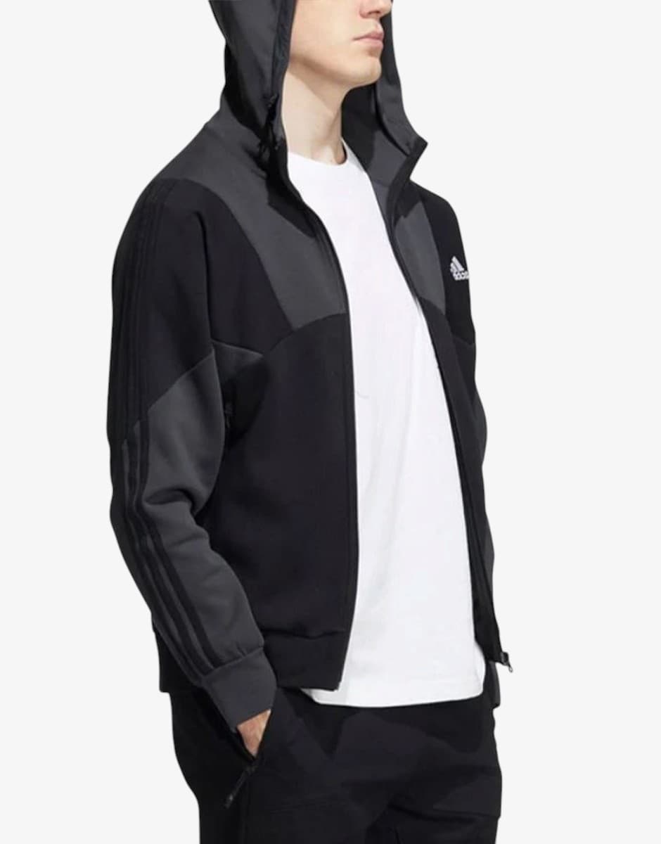 ADIDAS Casual Sports Hooded Splicing Black — снимка 3