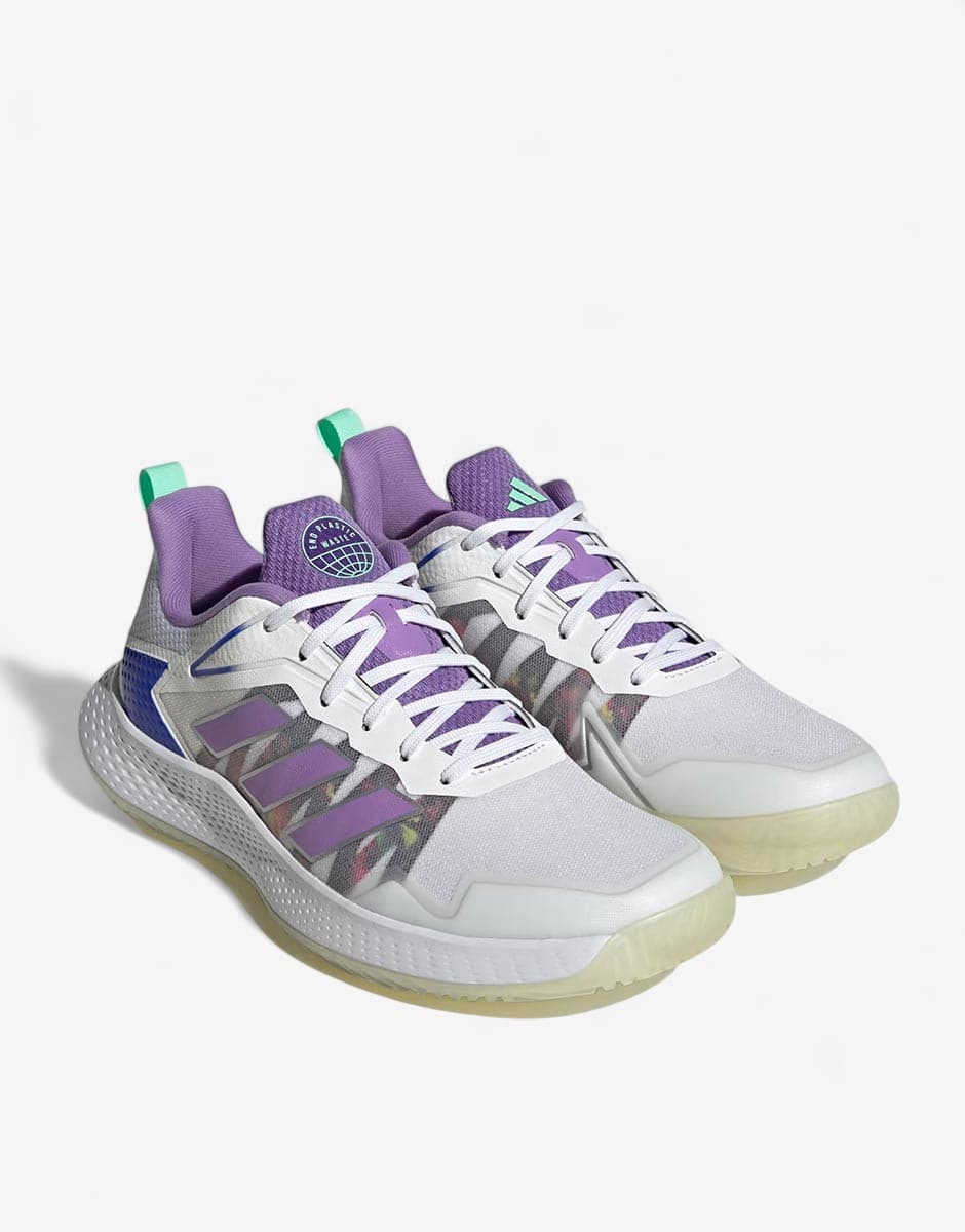 ADIDAS Defiant Speed Tennis Shoes White/Purple — view 3