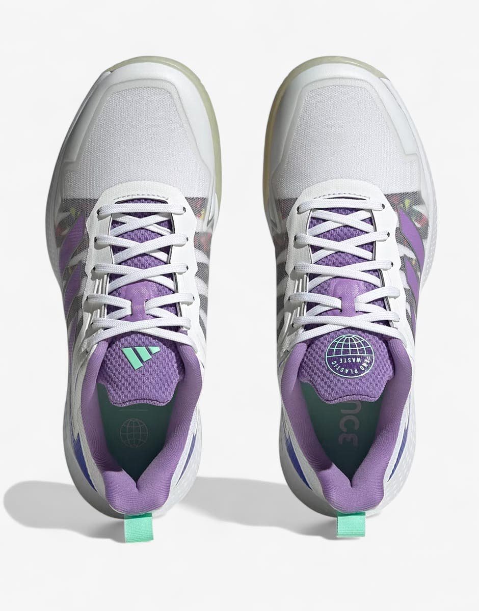 ADIDAS Defiant Speed Tennis Shoes White/Purple — view 5