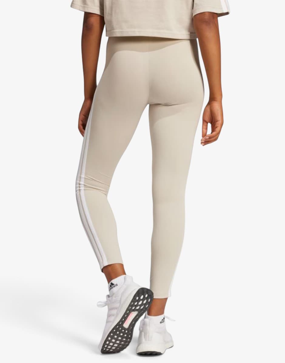 ADIDAS Essentials 3-Stripes Cotton Leggings Beige — снимка 2