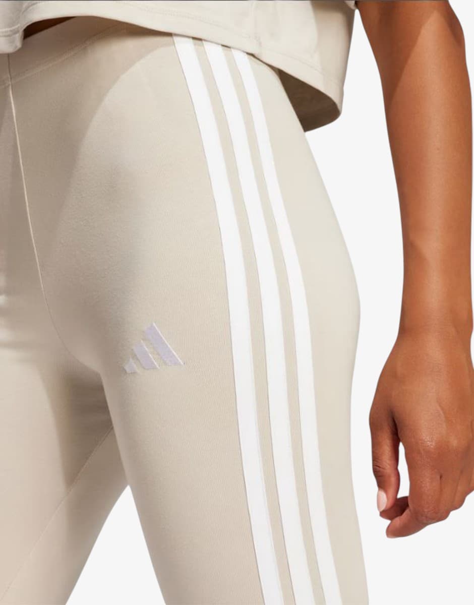 ADIDAS Essentials 3-Stripes Cotton Leggings Beige — снимка 4