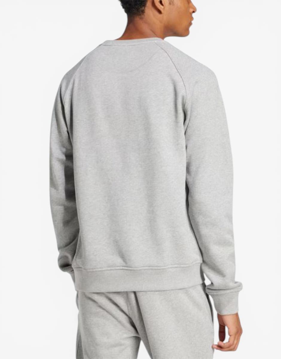 ADIDAS Essentials Trefoil French Terry Crew Sweatshirt Grey — снимка 2