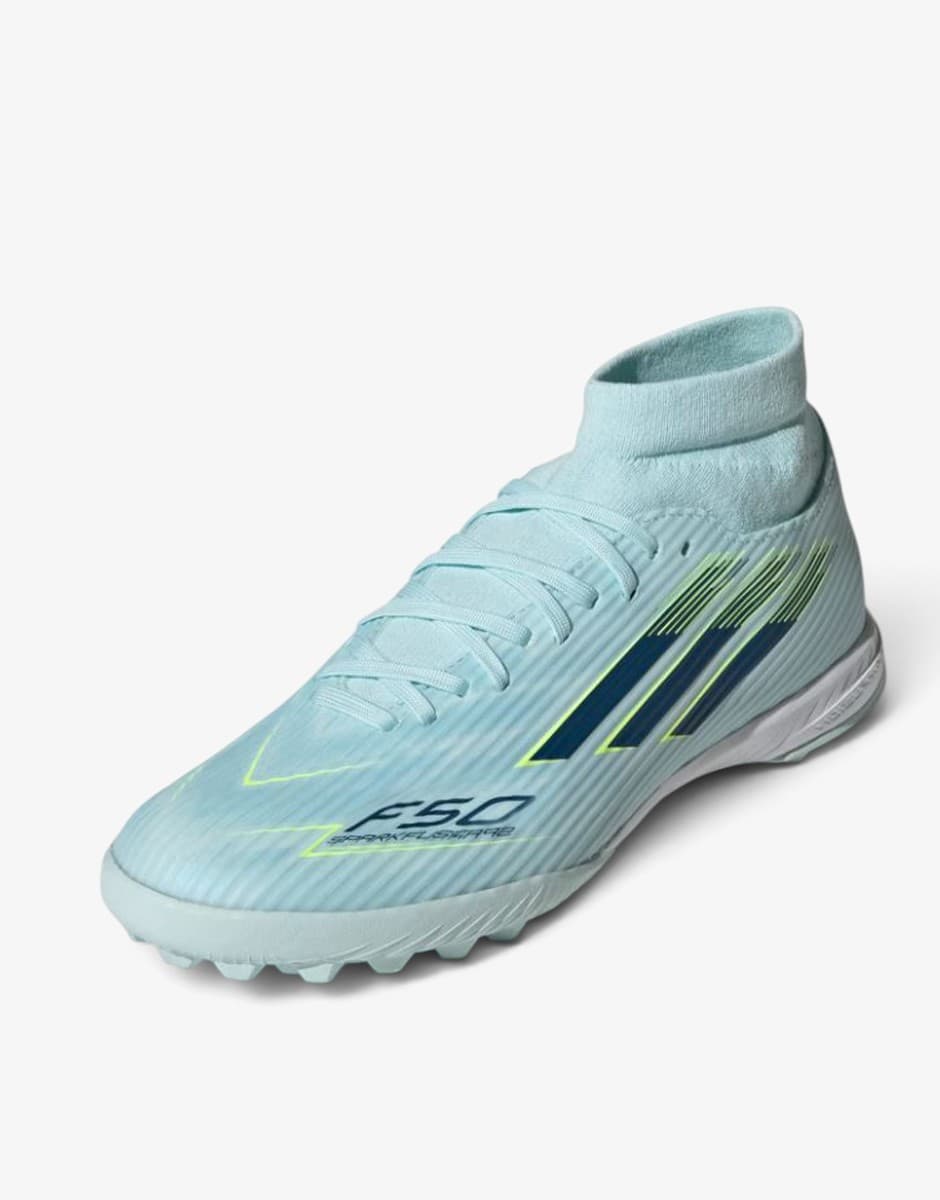 ADIDAS F50 Sparkfusion League Mid Cut Turf Soccer Blue — view 3