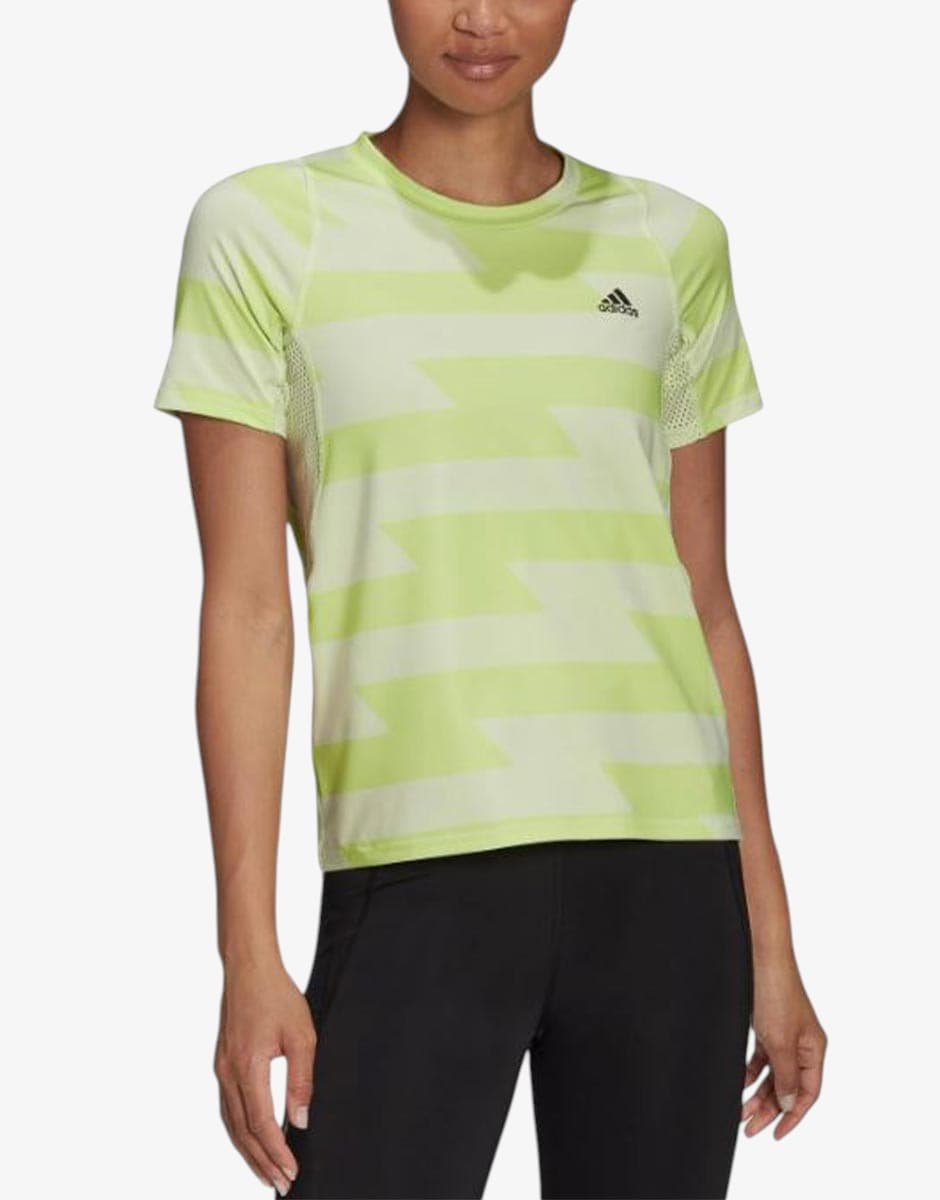 ADIDAS Fast Allover Print Tee Green/White