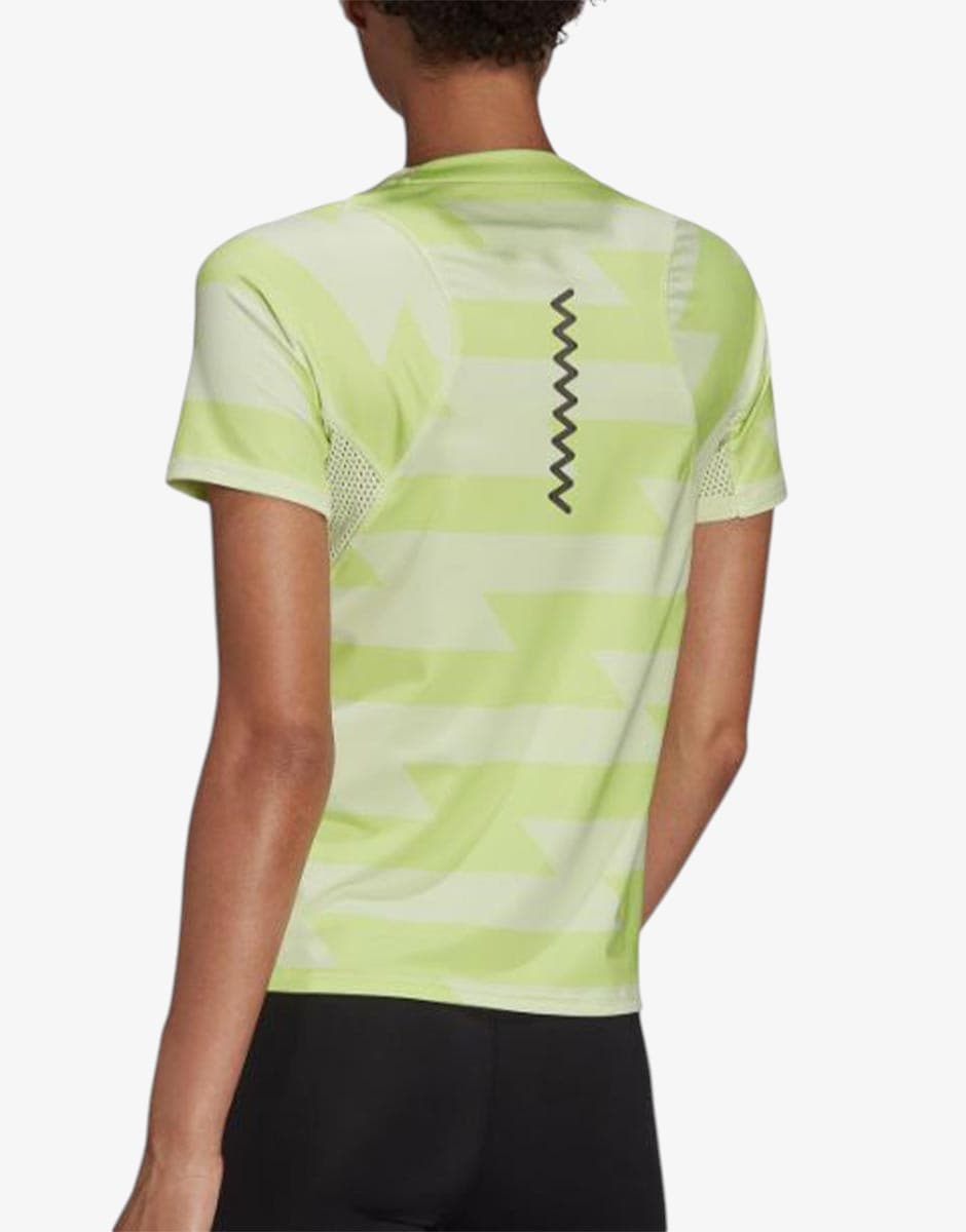 ADIDAS Fast Allover Print Tee Green/White — снимка 2