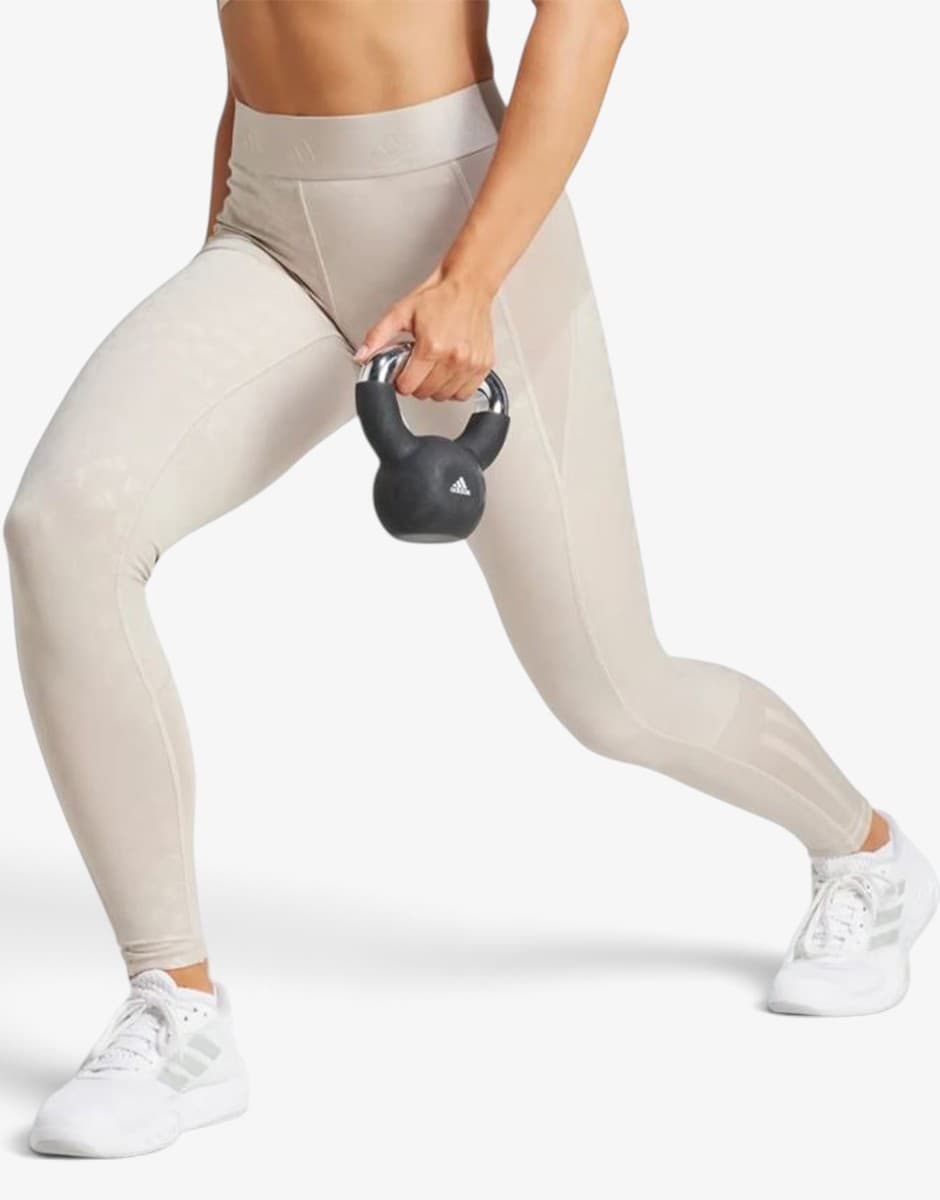 ADIDAS Hyperglam Full-Length Emboss Leggings Beige