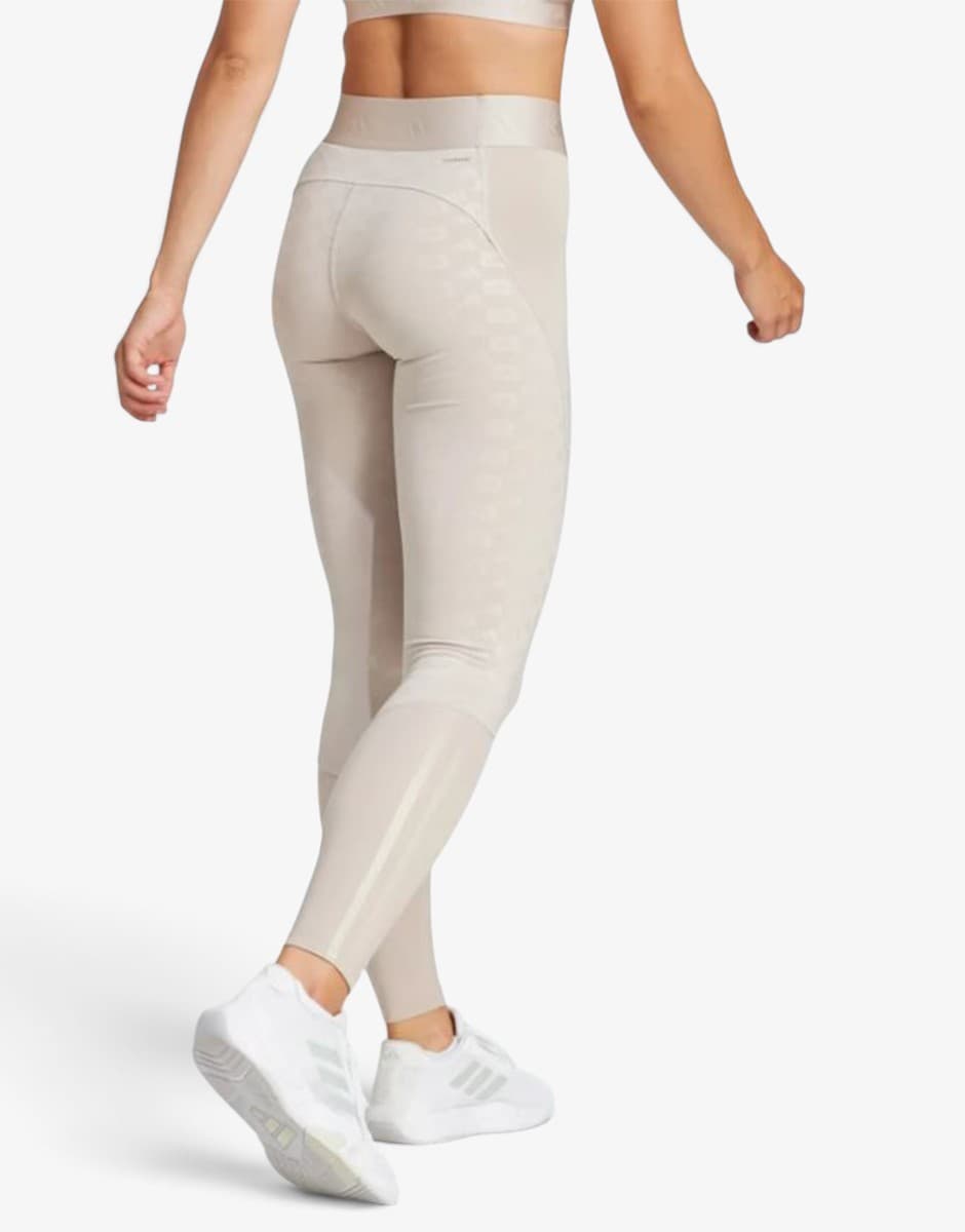 ADIDAS Hyperglam Full-Length Emboss Leggings Beige — снимка 2