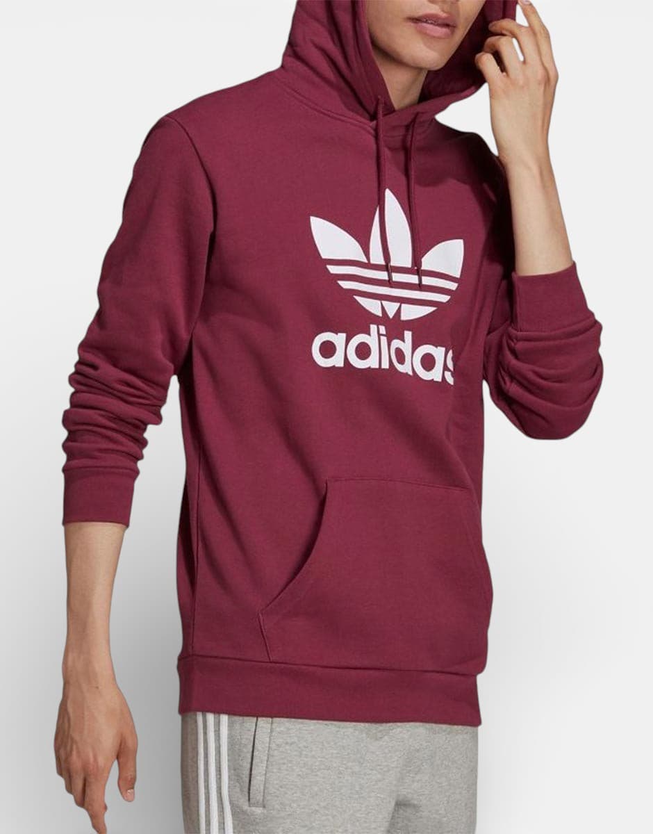 ADIDAS Originals Adicolor Classics Trefoil Hoodie Burgundy — снимка 3