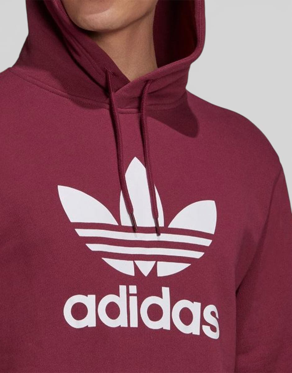 ADIDAS Originals Adicolor Classics Trefoil Hoodie Burgundy — снимка 4