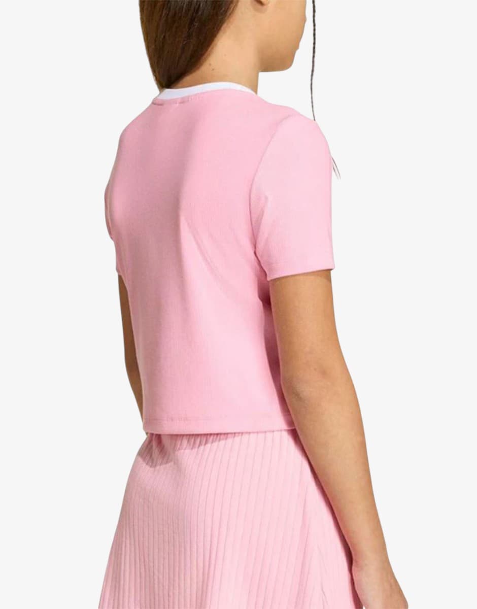 ADIDAS Originals Girls Tight Mini Rib Short Tее Pink — view 2
