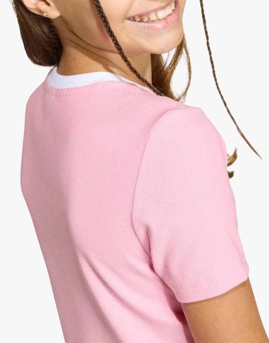 ADIDAS Originals Girls Tight Mini Rib Short Tее Pink — view 4