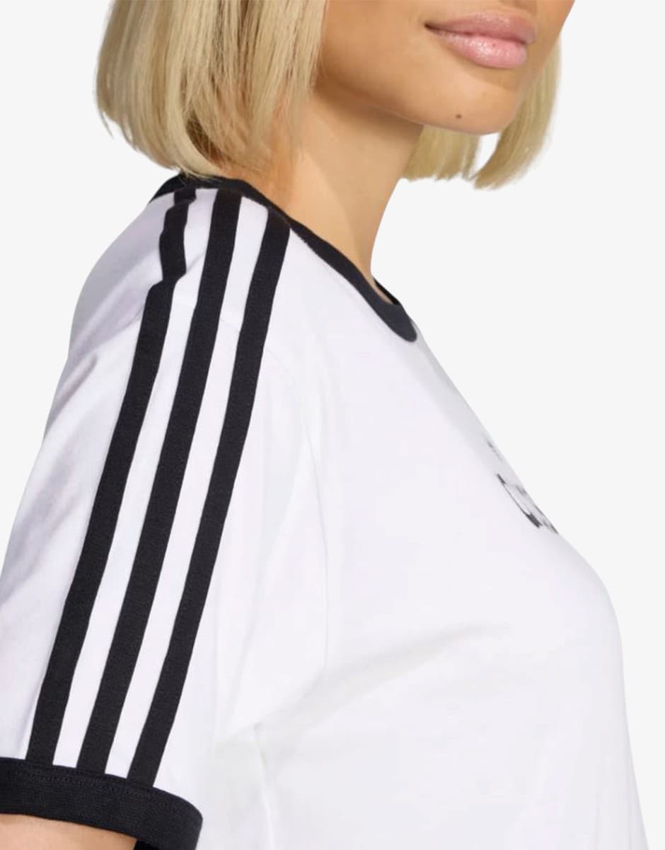 ADIDAS Originals Linear Logo 3-Stripes Tee In Cloud White — view 4