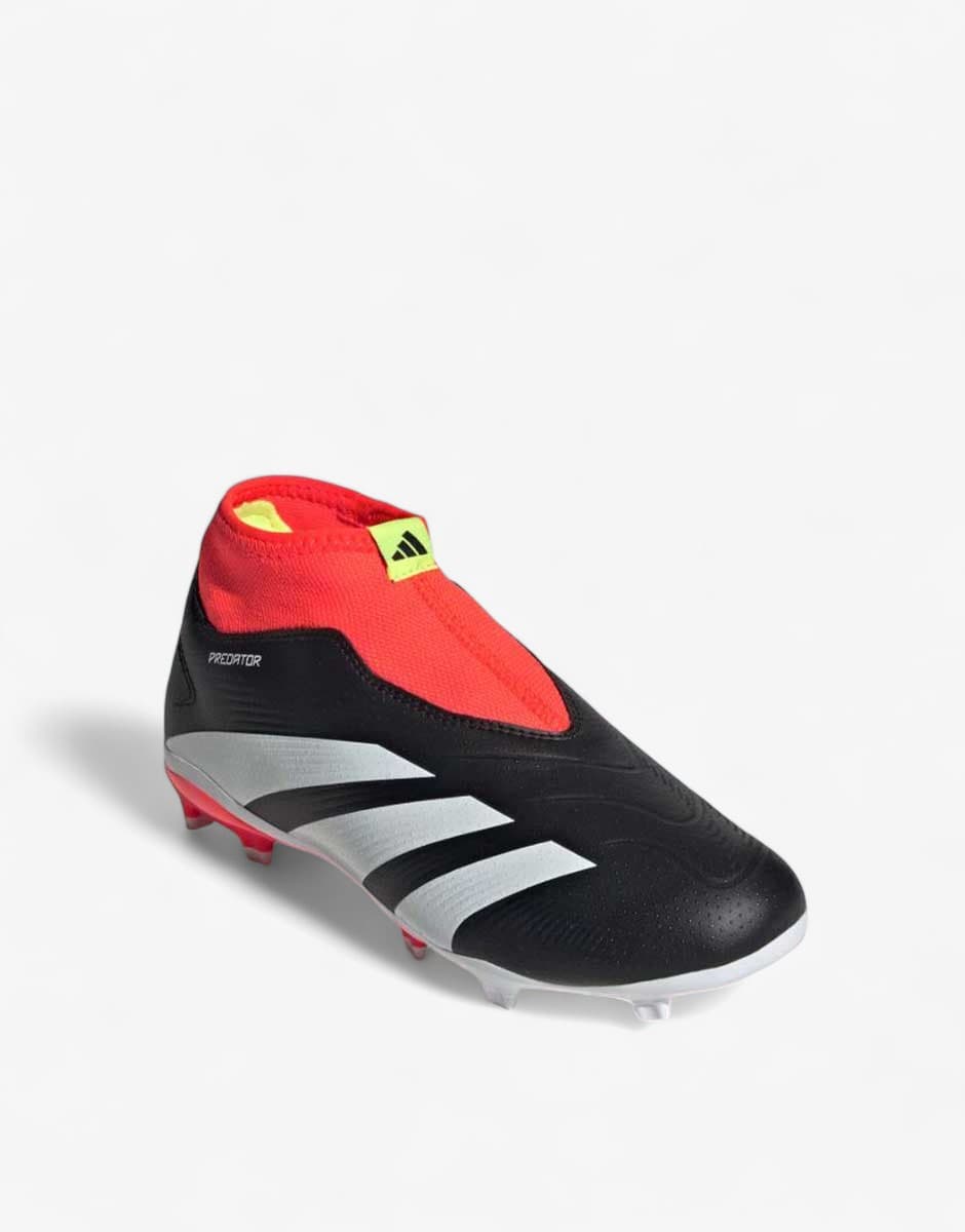 ADIDAS Predator 24 League Laceless Firm Ground Boots Black/Red — снимка 3