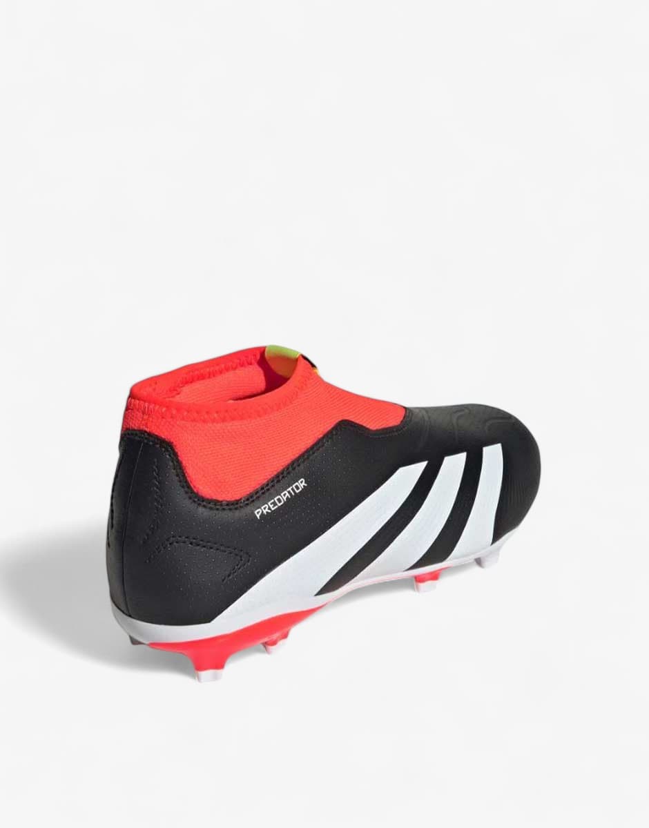 ADIDAS Predator 24 League Laceless Firm Ground Boots Black/Red — снимка 4