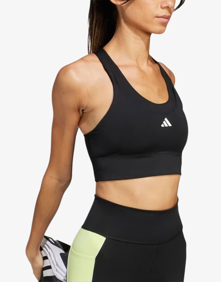 ADIDAS Run Pocket Medium Support Bra Black — снимка 3