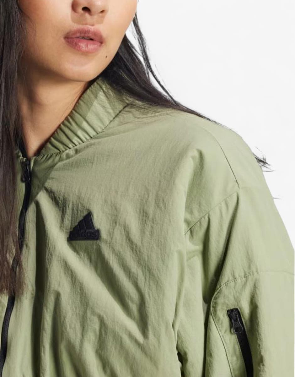 ADIDAS Sportswear City Escape Padded Bomber Jacket Green — view 4