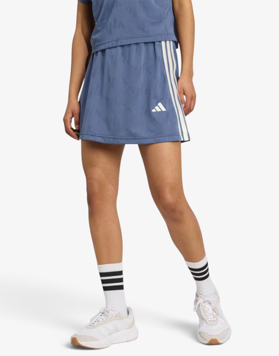 ADIDAS Stadium 3-Stripes Tennis Skirt With Short Blue — снимка 3