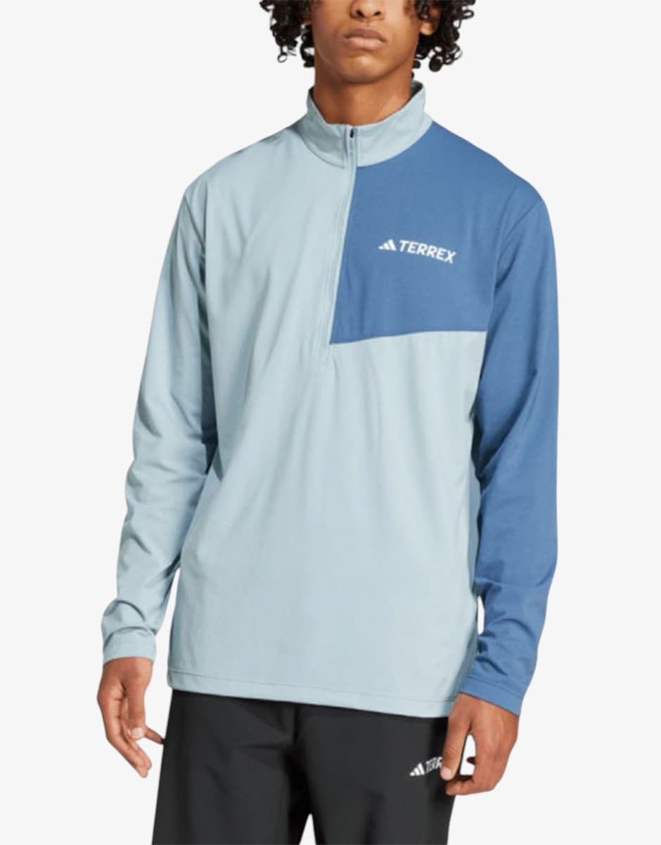 ADIDAS Terrex Multi Climacool 1/2 Zip Long Sleeve Top Blue