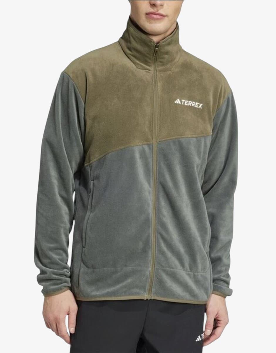 ADIDAS Terrex Multi Full-Zip Fleece Grey/Green — снимка 3