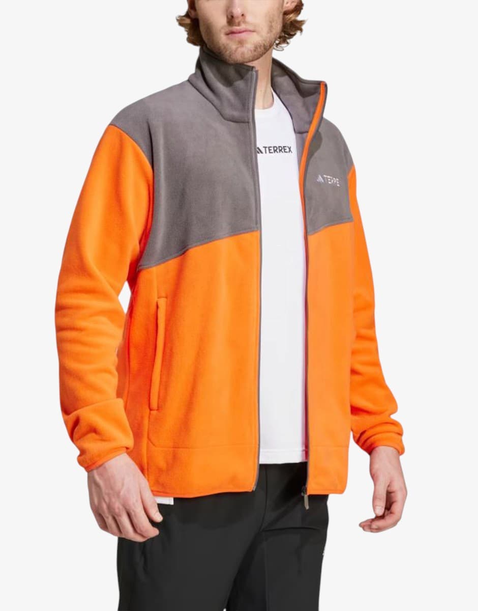 ADIDAS Terrex Multi Full-Zip Fleece Orange/Grey — снимка 3