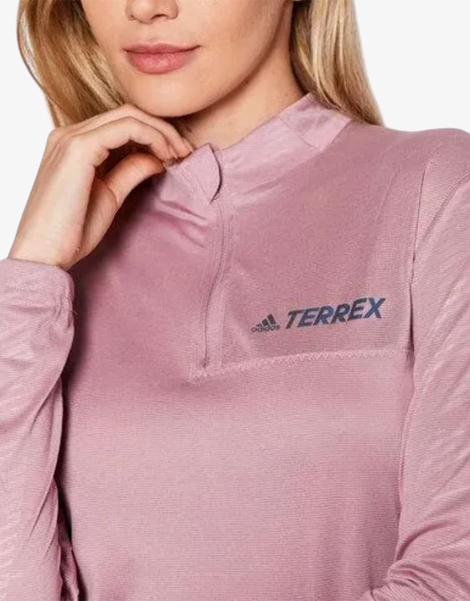 ADIDAS Terrex Multi Half-Zip Long-Sleeve Shirt Pink — view 4