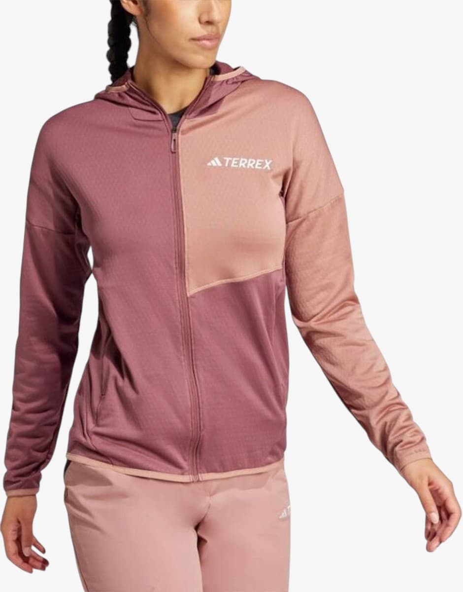 ADIDAS Terrex Xperior Climawarm Light Fleece Hooded Pink — снимка 3