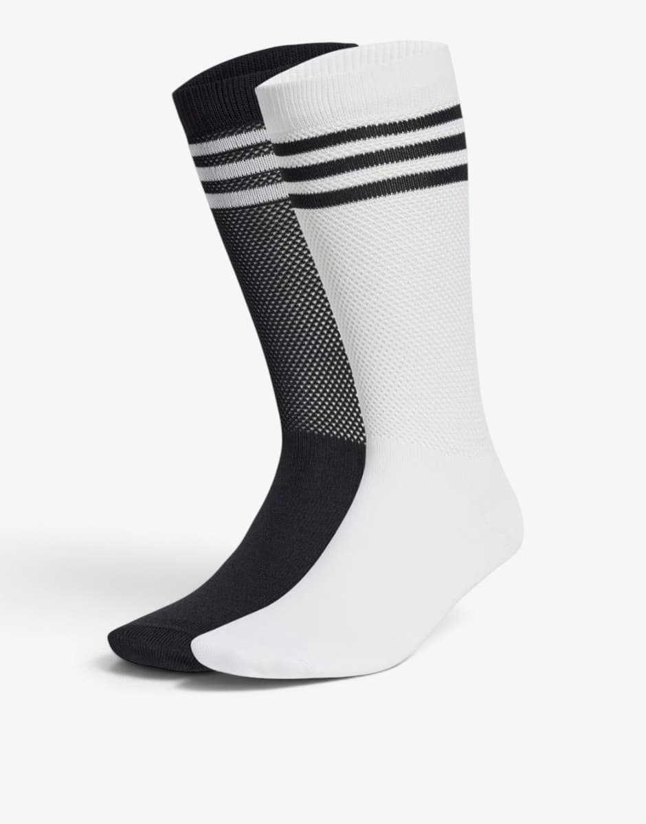 ADIDAS Textured Crew Socks 2 Pairs Black/White