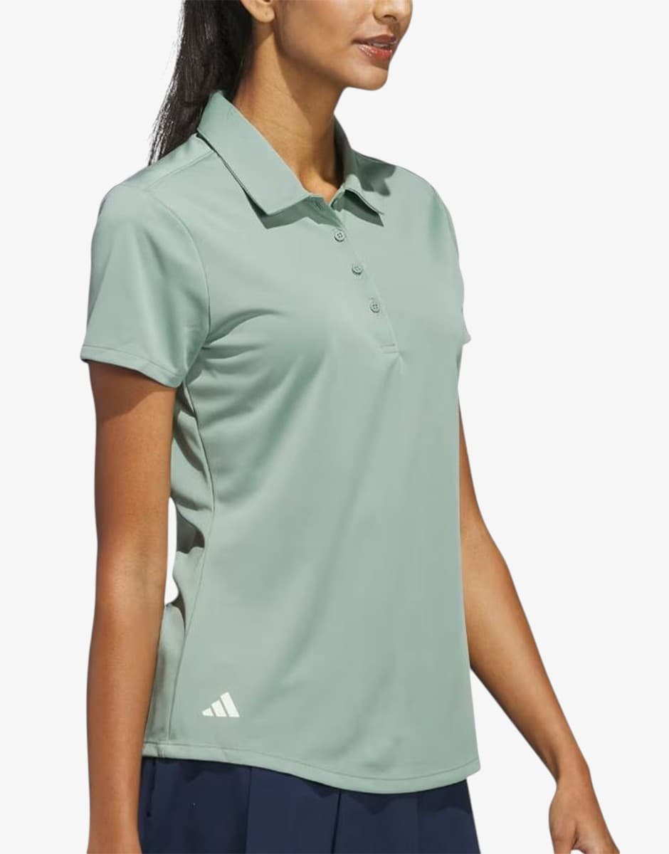 ADIDAS Women's Solid Performance Short Sleeve Polo Shirt Green — снимка 3