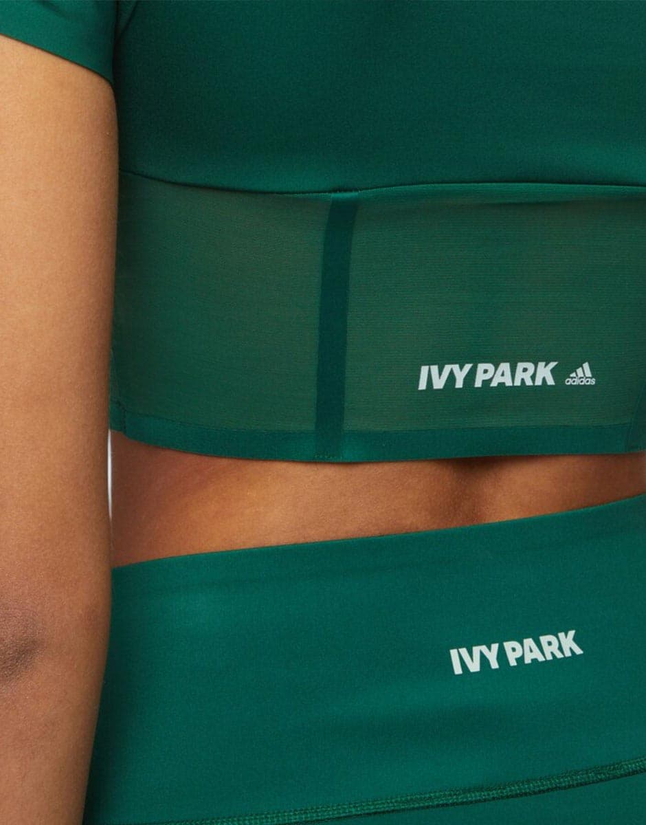 ADIDAS x Ivy Park Corset Croped Tee Green — снимка 3