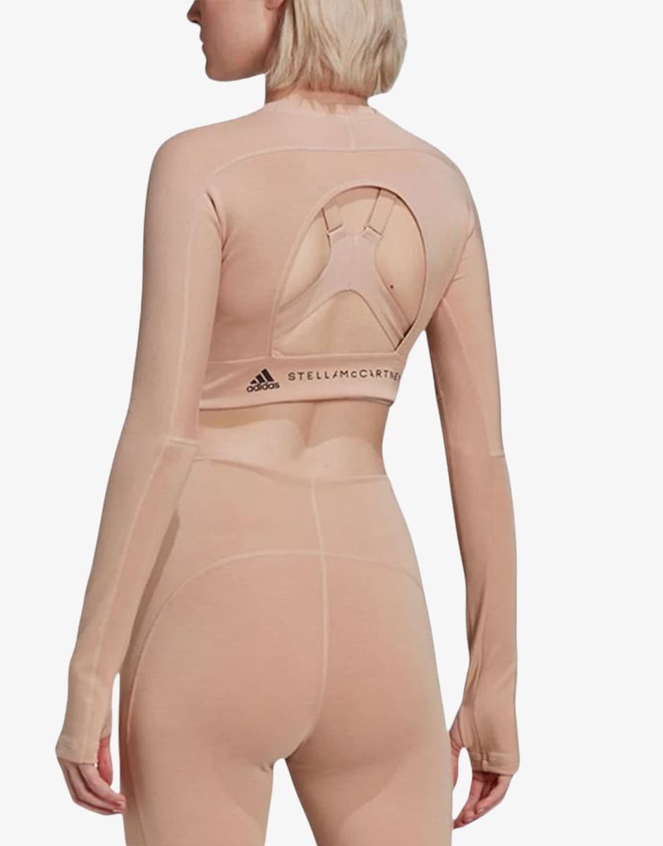 ADIDAS x Stella McCartney True Strength Cropped Long Sleeve Pink — снимка 2