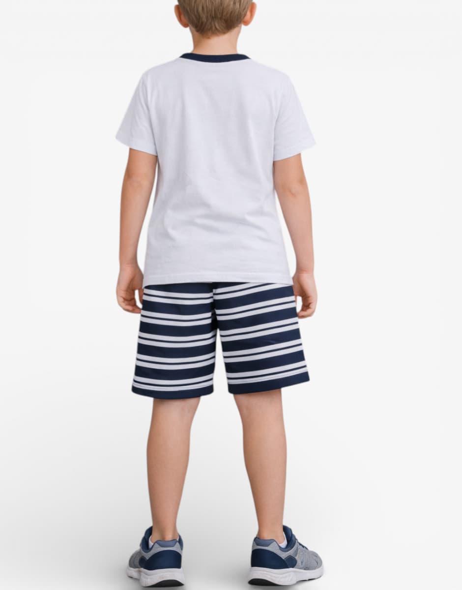 CHICCO Boys Shorts And Tee Set White/Blue — view 2