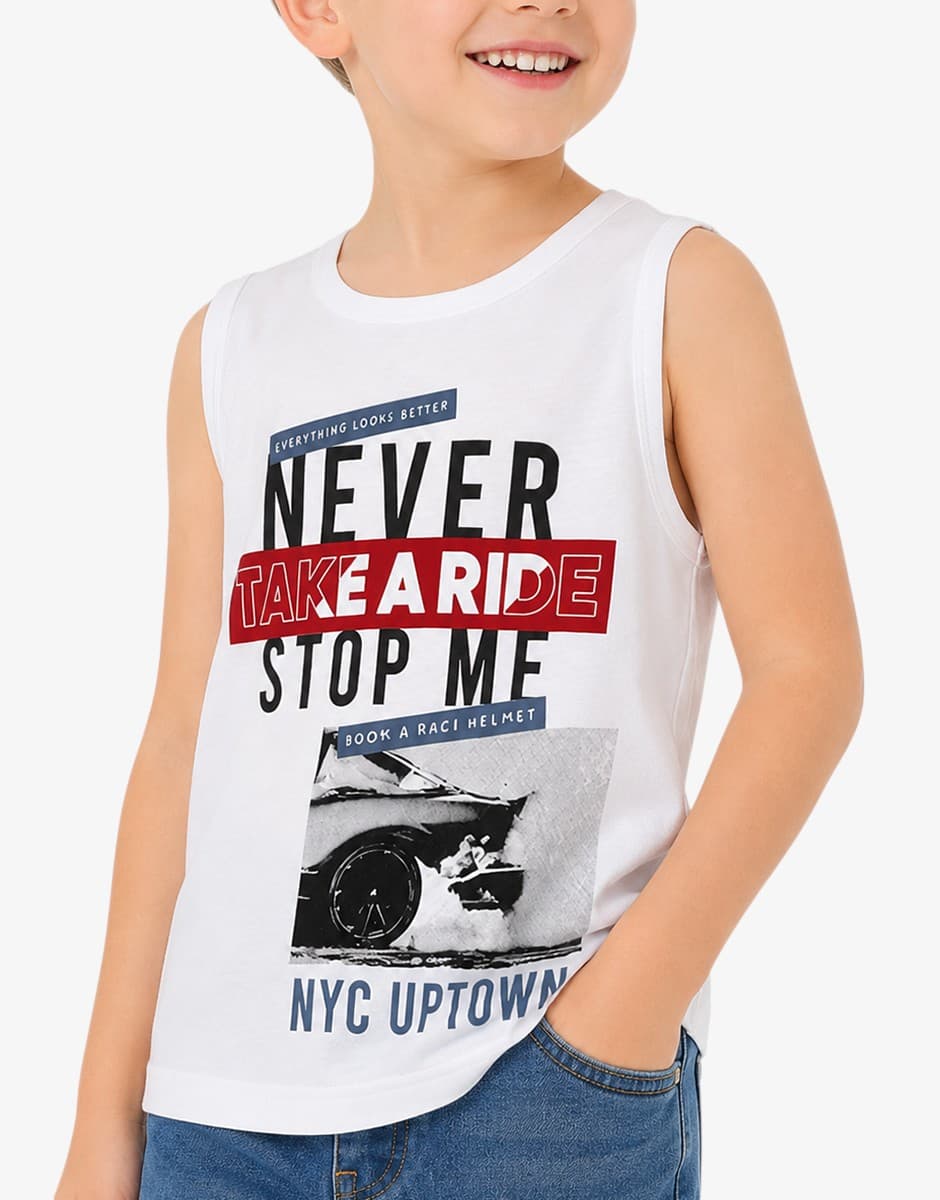 CHICCO Boys Never Stop Me Tank White/Multi — view 3