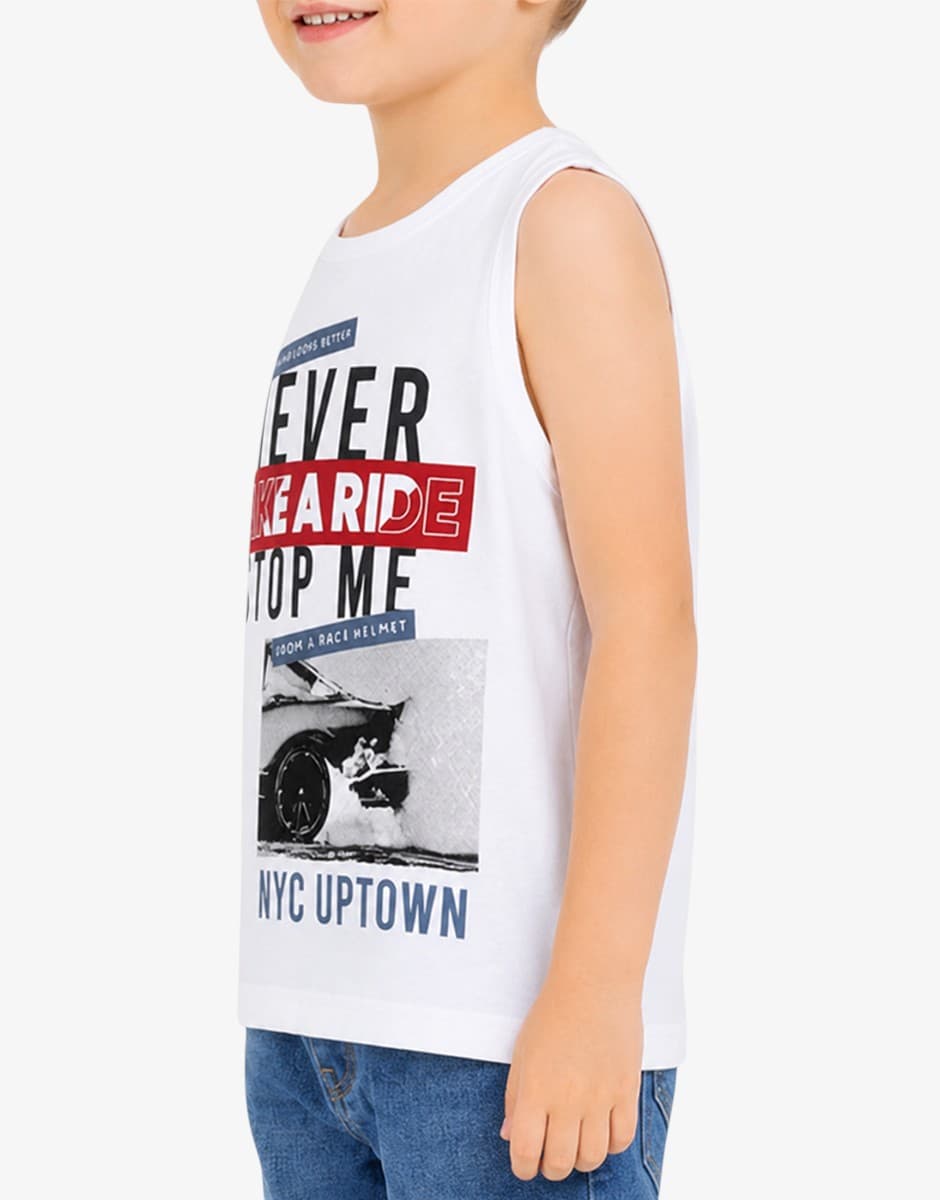 CHICCO Boys Never Stop Me Tank White/Multi — view 4